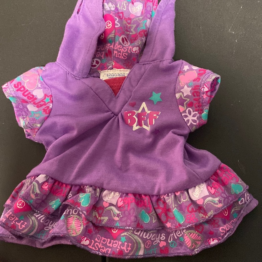 Purple BFF dress with hoodie Build a Bear